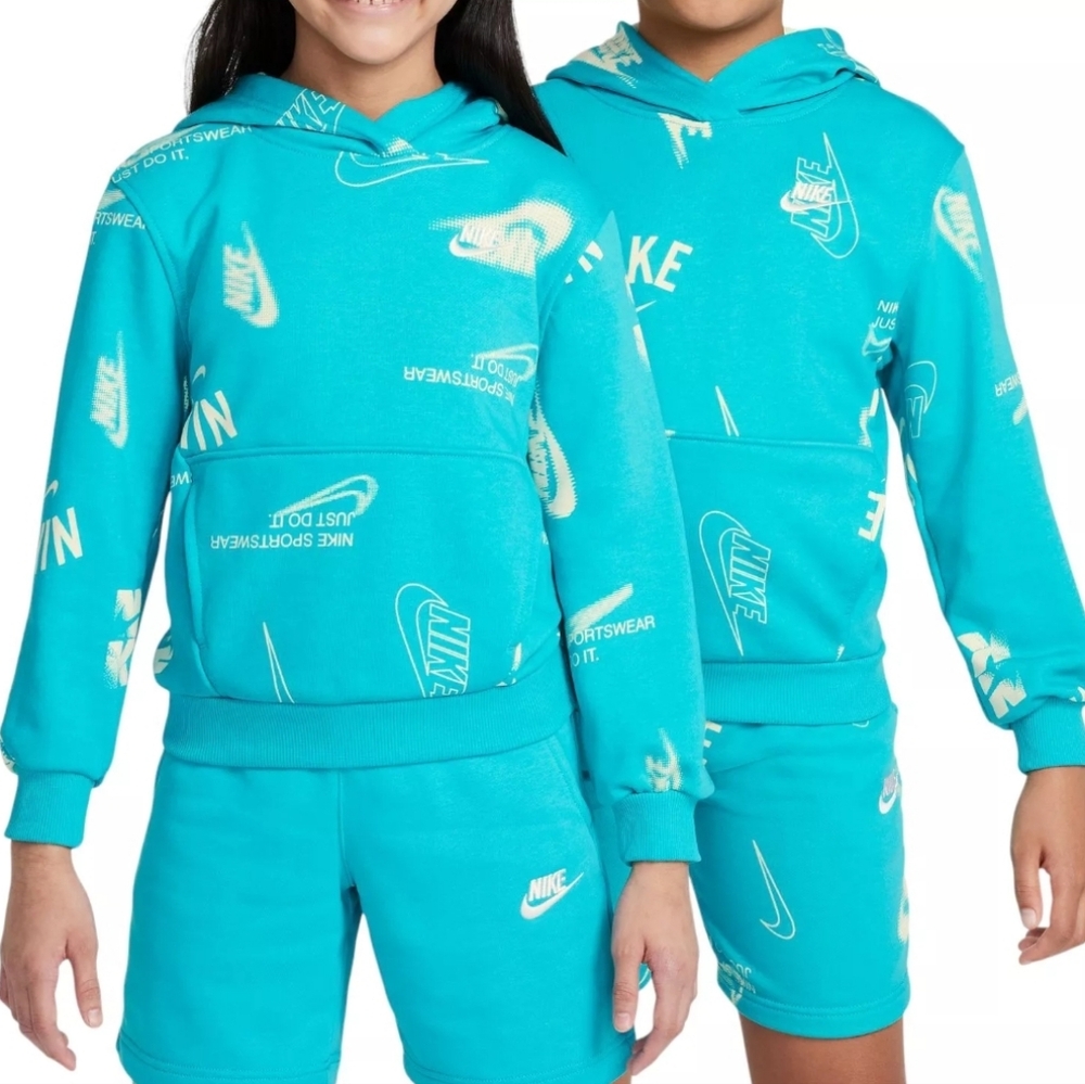NWT Nike Kids Teal Graphic Hoodie
